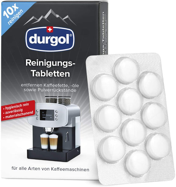 Durgol Swiss Biodegradable Cleaning Tablets x10 (For All Coffee Machines Types)