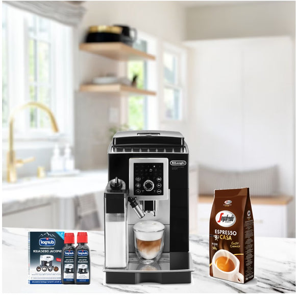 De'Longhi - Fully Automatic Coffee Machine Set (ECAM23.260.SB with milk function)
